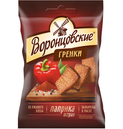 Гренки со вкусом ОСТРАЯ ПАПРИКА